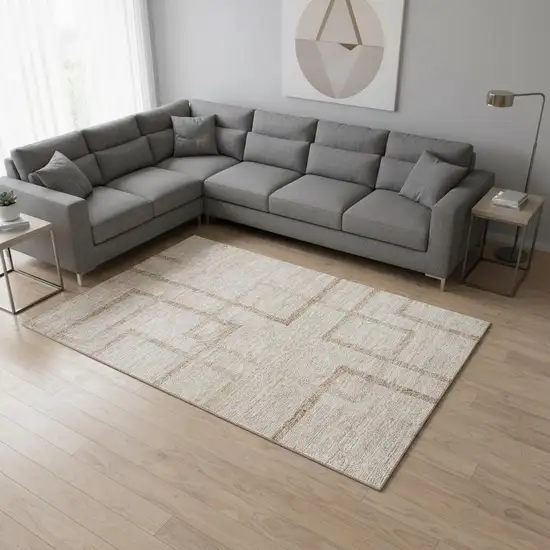 Coral And Rust Geometric Washable Area Rug With UV Protection Photo 2