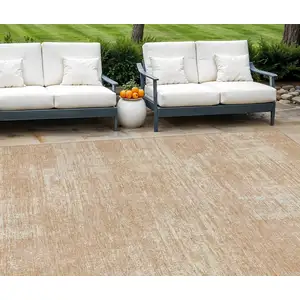 Photo of Coral And Salmon Abstract Washable Indoor Outdoor Area Rug