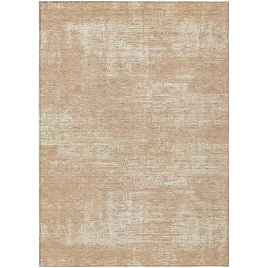 Coral And Salmon Abstract Washable Indoor Outdoor Area Rug Photo 2