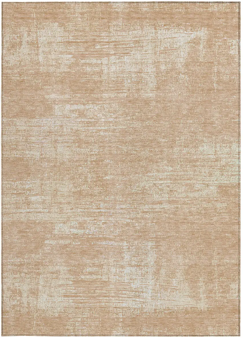 Coral And Salmon Abstract Washable Indoor Outdoor Area Rug Photo 6