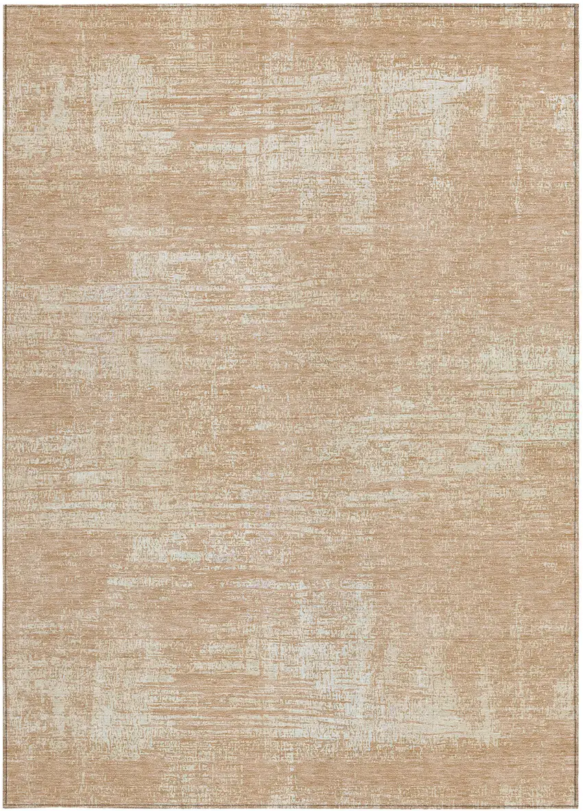 Coral And Salmon Abstract Washable Indoor Outdoor Area Rug Photo 6