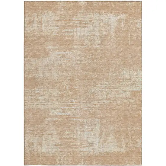 Coral And Salmon Abstract Washable Indoor Outdoor Area Rug Photo 6