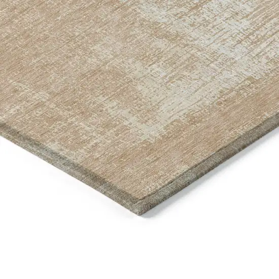 Coral And Salmon Abstract Washable Indoor Outdoor Area Rug Photo 5