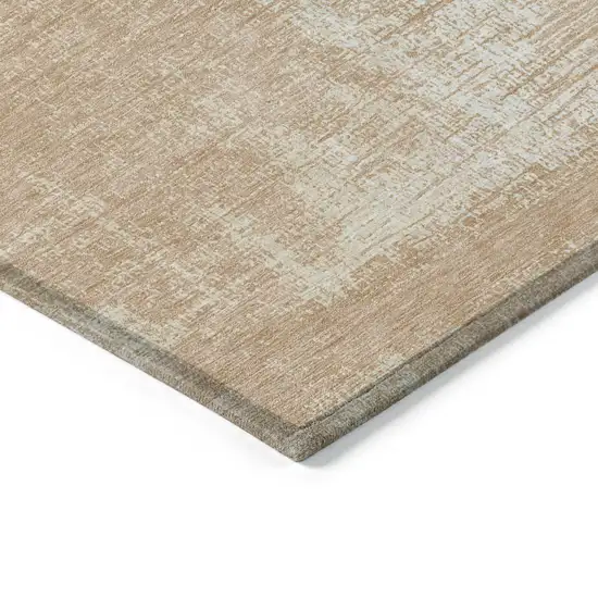 Coral And Salmon Abstract Washable Indoor Outdoor Area Rug Photo 5
