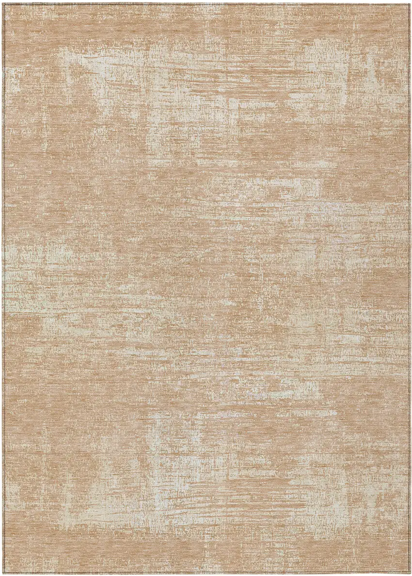 Coral And Salmon Abstract Washable Indoor Outdoor Area Rug Photo 2