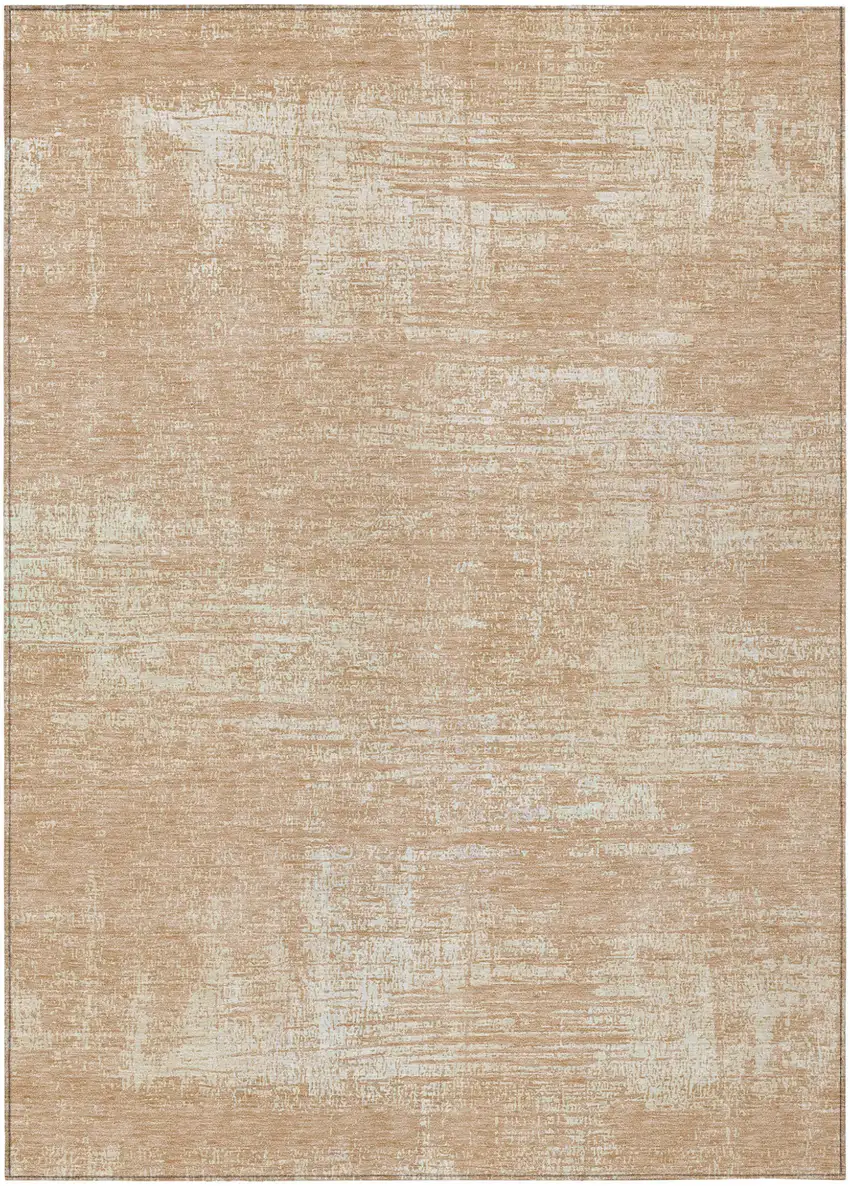 Coral And Salmon Abstract Washable Indoor Outdoor Area Rug Photo 2