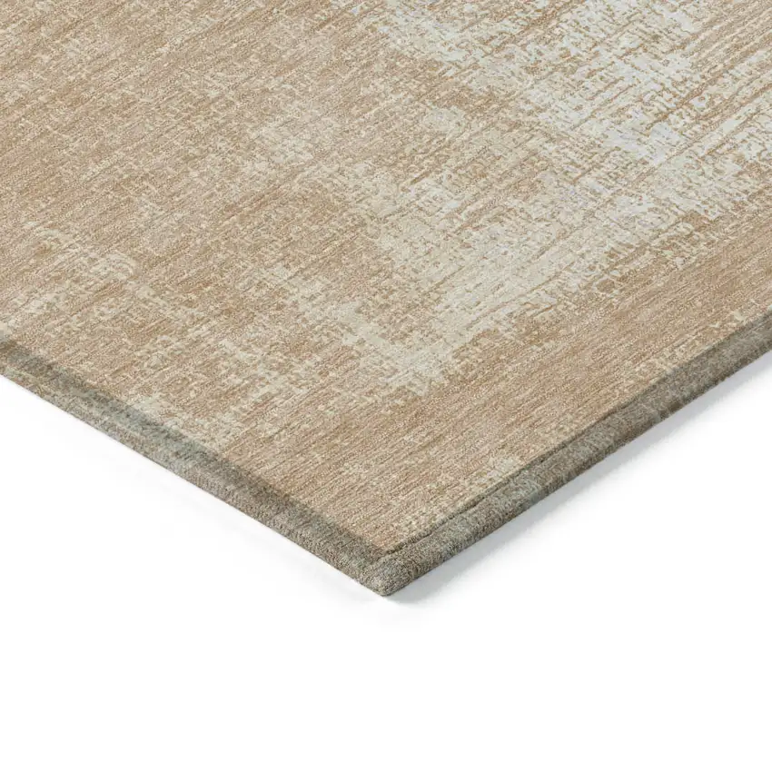 Coral And Salmon Abstract Washable Indoor Outdoor Area Rug Photo 5