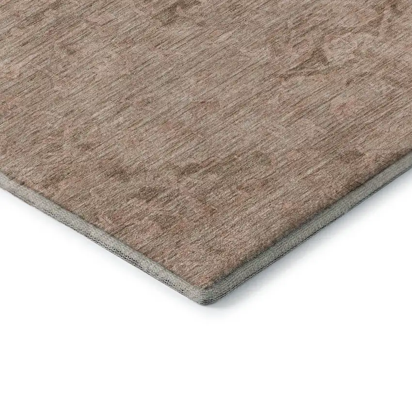 Coral And Salmon Medallion Washable Area Rug With UV Protection Photo 7