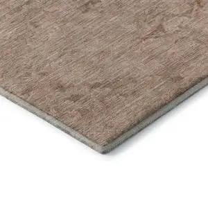 Photo of Coral And Salmon Medallion Washable Area Rug With UV Protection