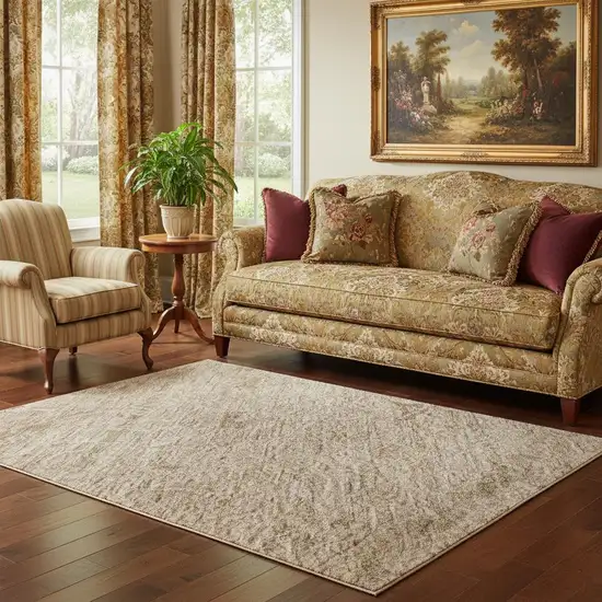 Coral And Salmon Medallion Washable Area Rug With UV Protection Photo 2