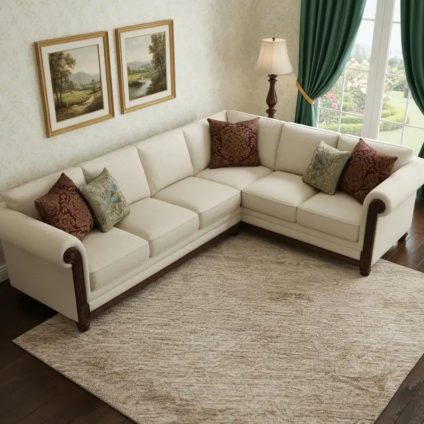 Coral And Salmon Medallion Washable Area Rug With UV Protection Photo 2