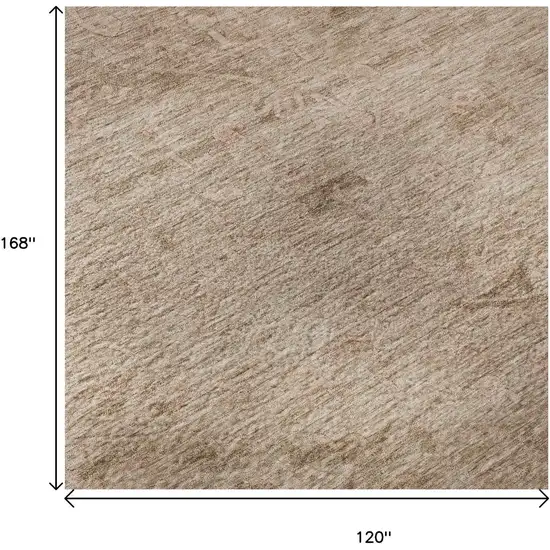 Coral And Salmon Medallion Washable Area Rug With UV Protection Photo 9