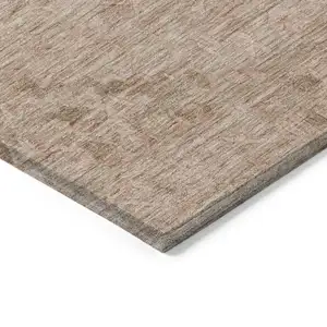 Photo of Coral And Tan Floral Washable Indoor Outdoor Area Rug