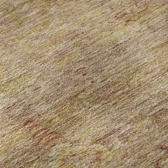 Coral And Taupe Abstract Washable Area Rug With UV Protection Photo 8