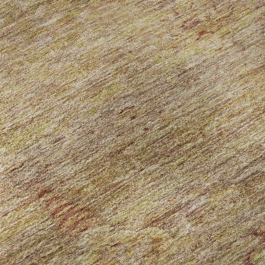 Coral And Taupe Abstract Washable Area Rug With UV Protection Photo 8