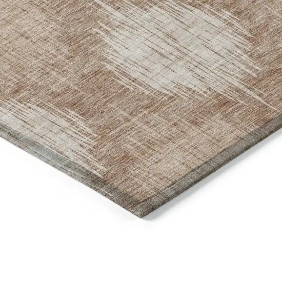 Coral And Terra Cotta Ikat Washable Indoor Outdoor Area Rug Photo 5