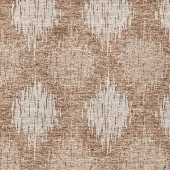 Coral And Terra Cotta Ikat Washable Indoor Outdoor Area Rug Photo 6