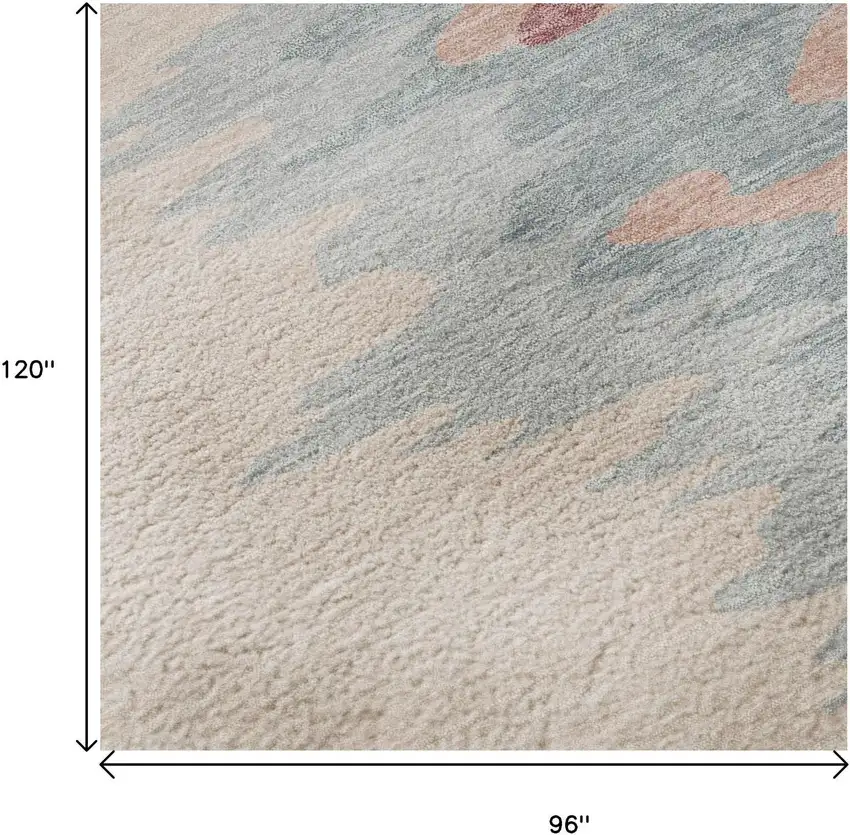 Coral Beige And Gray Abstract Washable Area Rug With UV Protection Photo 8