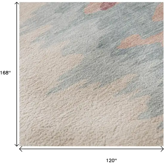 Coral Beige And Gray Abstract Washable Area Rug With UV Protection Photo 9