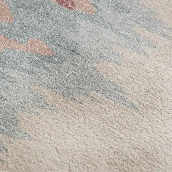 Coral Beige And Gray Abstract Washable Area Rug With UV Protection Photo 2