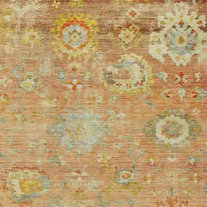 Photo of Coral Blue And Green Floral Washable Indoor Outdoor Area Rug