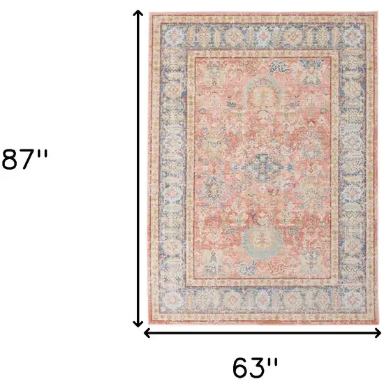 Coral Floral Power Loom Area Rug Photo 7