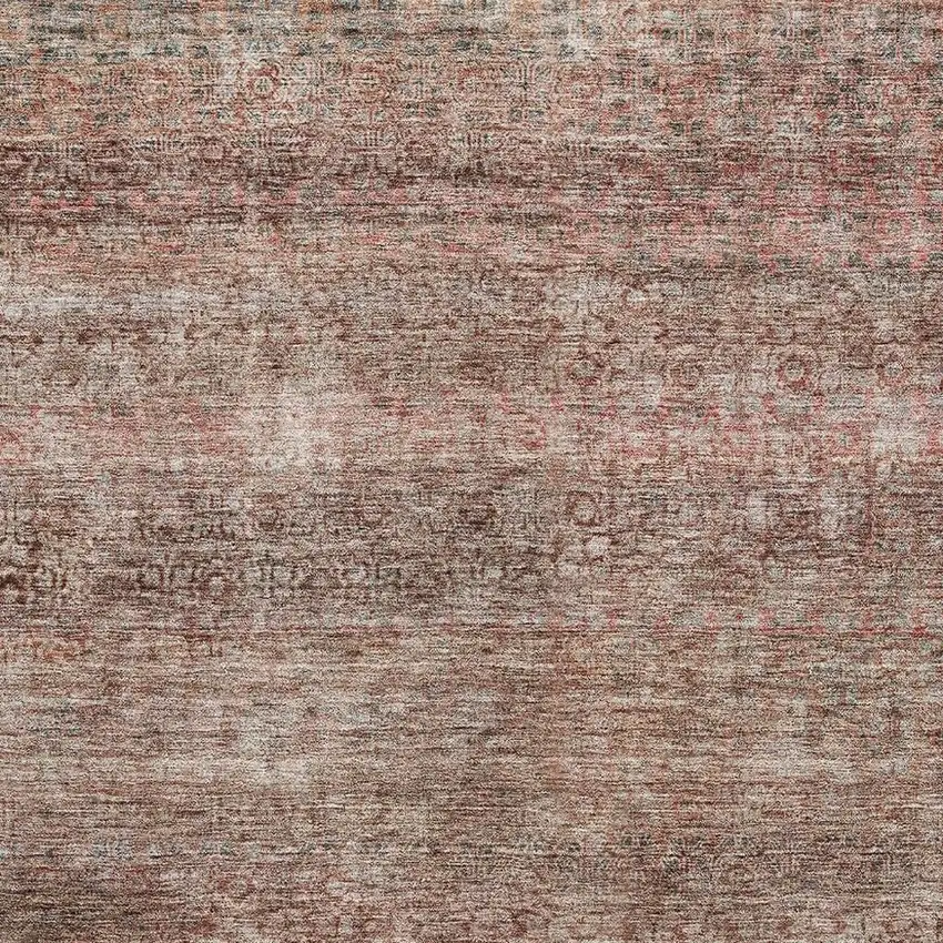 Coral Gray And Silver Striped Washable Area Rug With UV Protection Photo 4