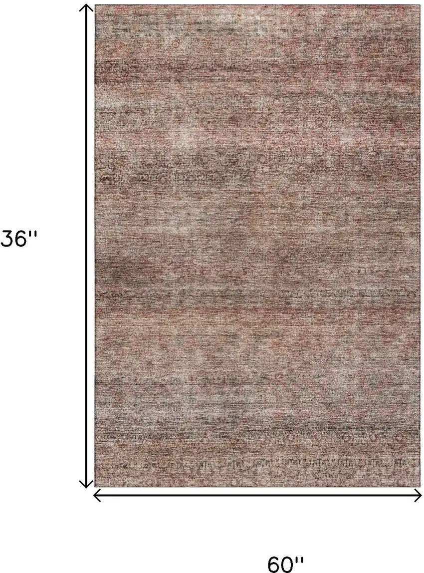 Coral Gray And Silver Striped Washable Area Rug With UV Protection Photo 3