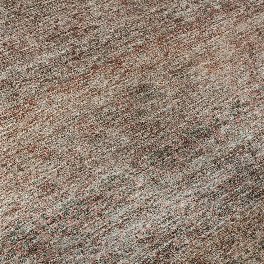 Coral Gray And Silver Striped Washable Area Rug With UV Protection Photo 7