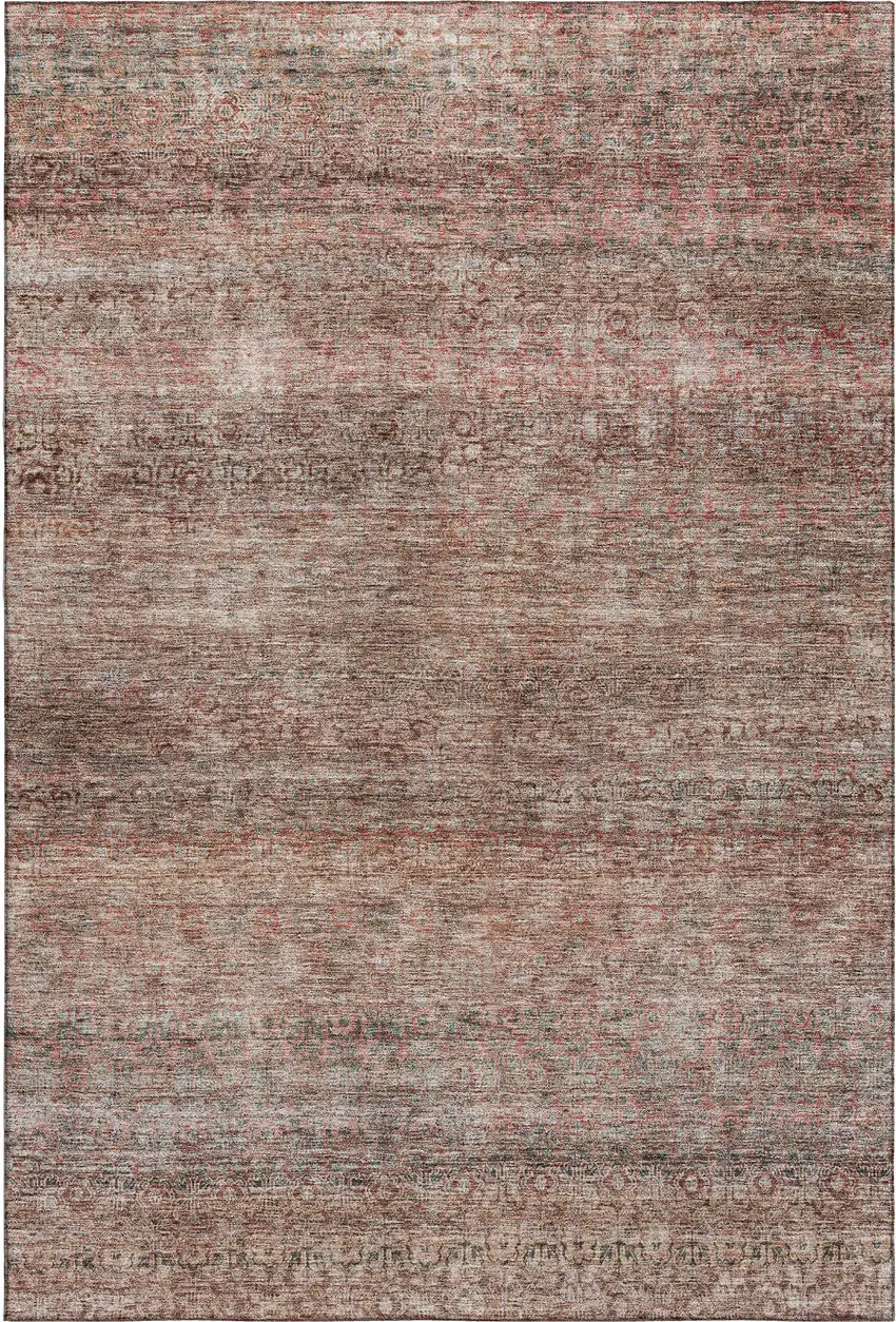 Coral Gray And Silver Striped Washable Area Rug With UV Protection Photo 3