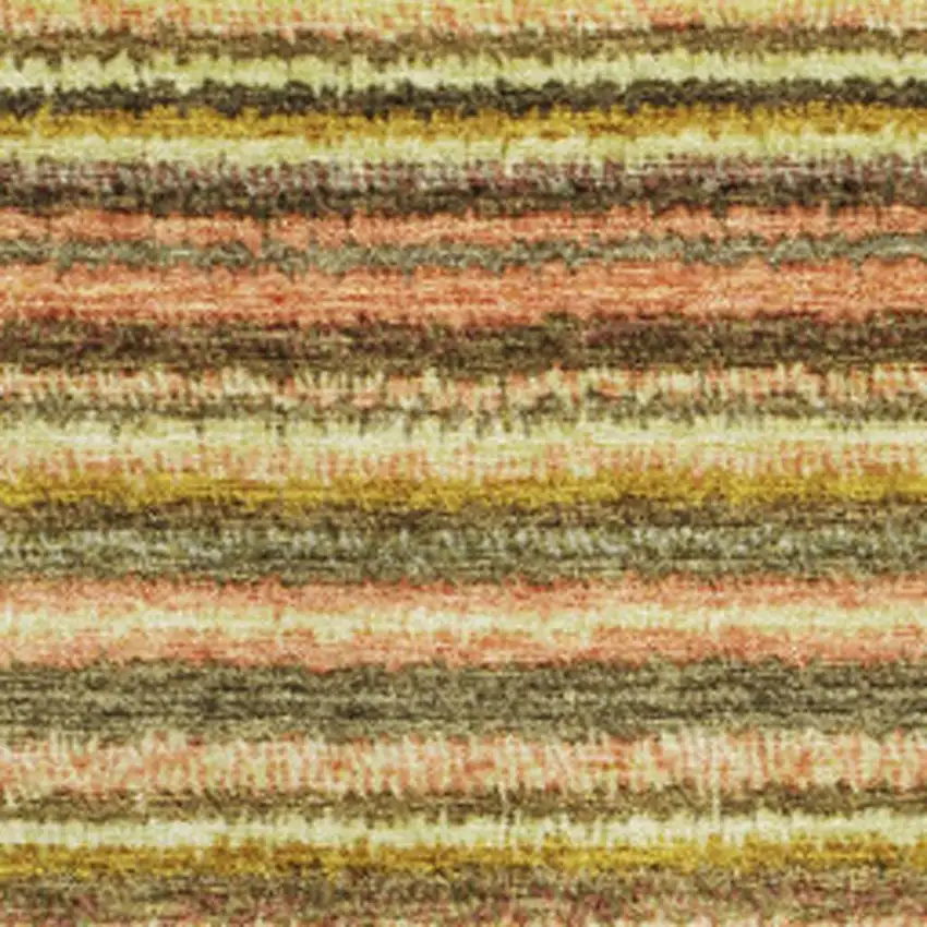 Coral Green And Blue Striped Washable Area Rug With UV Protection Photo 3