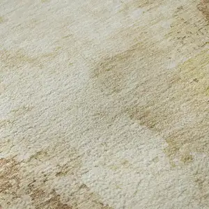 Photo of Coral Ivory And Beige Abstract Washable Area Rug With UV Protection