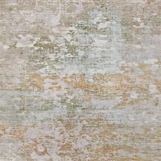 Coral Ivory And Gray Abstract Washable Indoor Outdoor Area Rug Photo 3