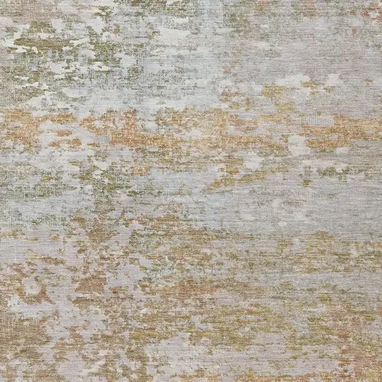 Coral Ivory And Gray Abstract Washable Indoor Outdoor Area Rug Photo 3