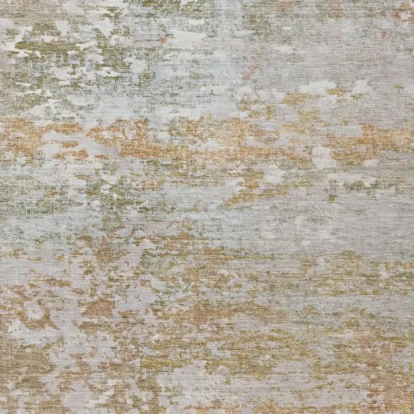 Coral Ivory And Gray Abstract Washable Indoor Outdoor Area Rug Photo 3