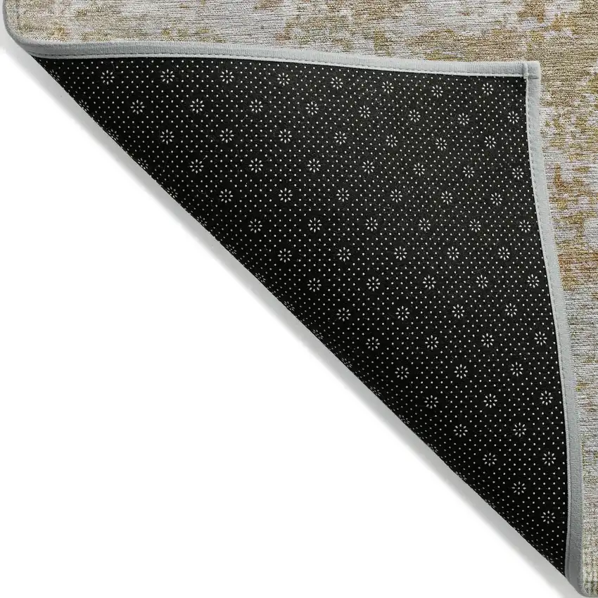Coral Ivory And Gray Abstract Washable Indoor Outdoor Area Rug Photo 7