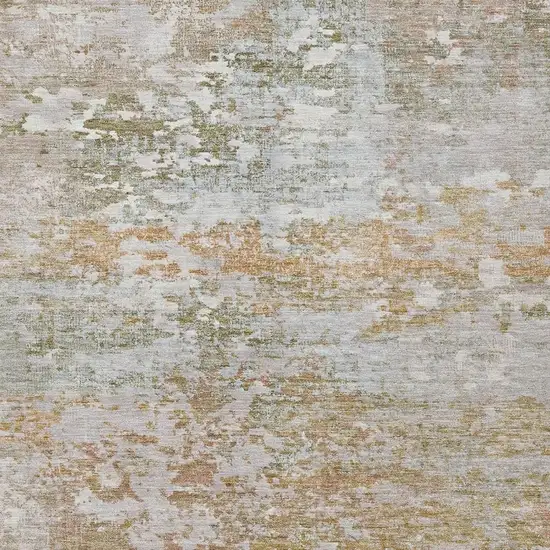 Coral Ivory And Gray Abstract Washable Indoor Outdoor Area Rug Photo 3