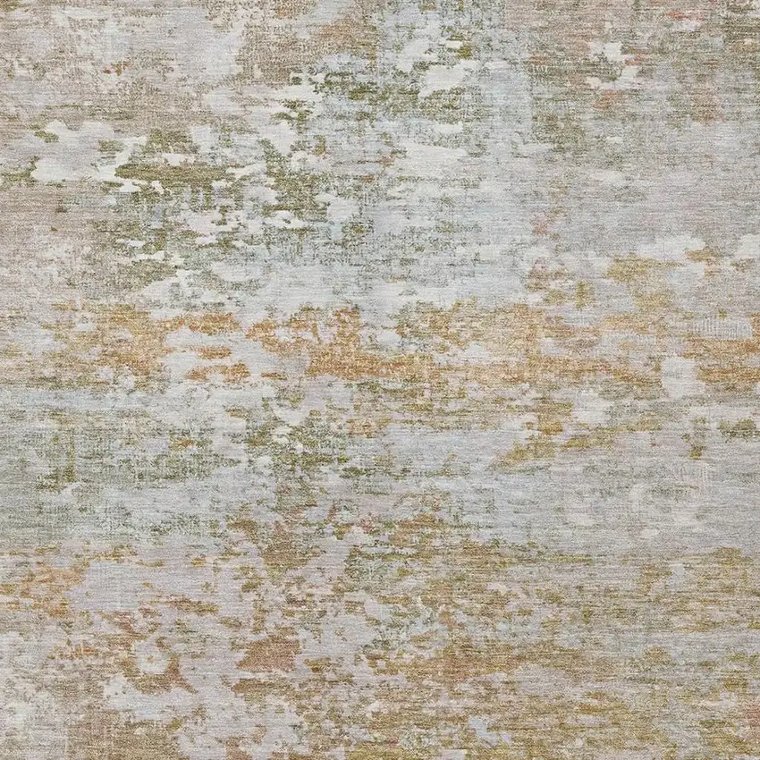 Coral Ivory And Gray Abstract Washable Indoor Outdoor Area Rug Photo 3