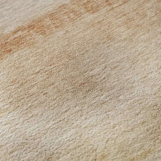 Coral Ivory And Gray Striped Washable Area Rug With UV Protection Photo 1