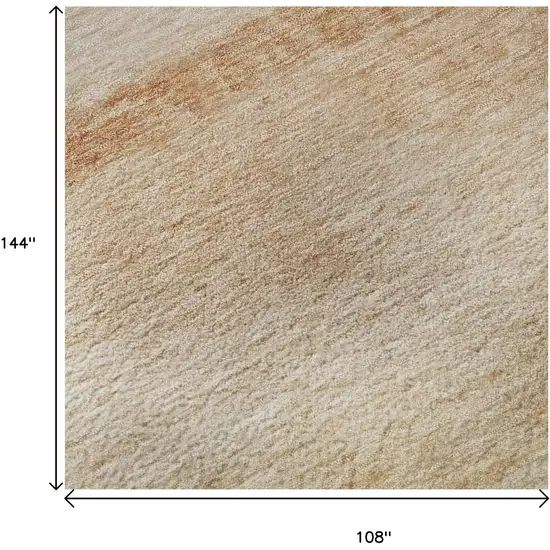 Coral Ivory And Gray Striped Washable Area Rug With UV Protection Photo 8