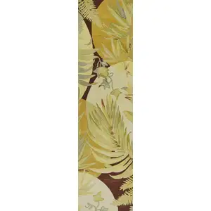 Photo of Coral Ivory Hand Tufted Tropical Plants Indoor Runner Rug