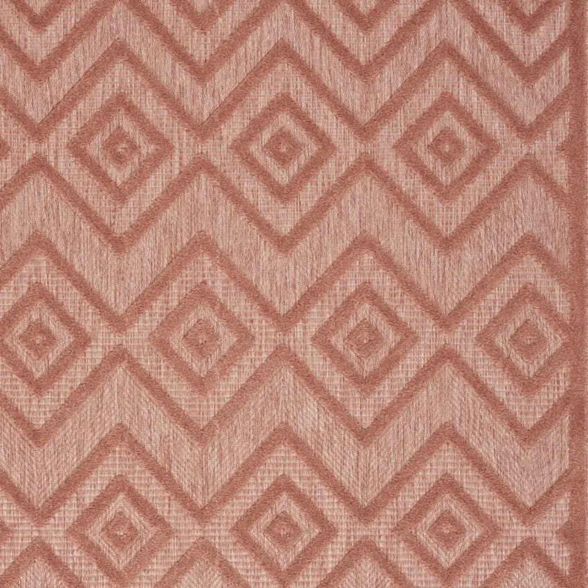Coral Orange Argyle Indoor Outdoor Area Rug Photo 3