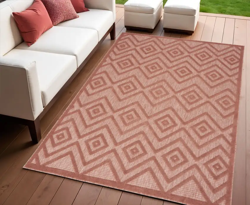 Coral Indoor Outdoor Area Rug Photo 1
