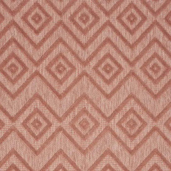 Coral Orange Argyle Indoor Outdoor Area Rug Photo 3