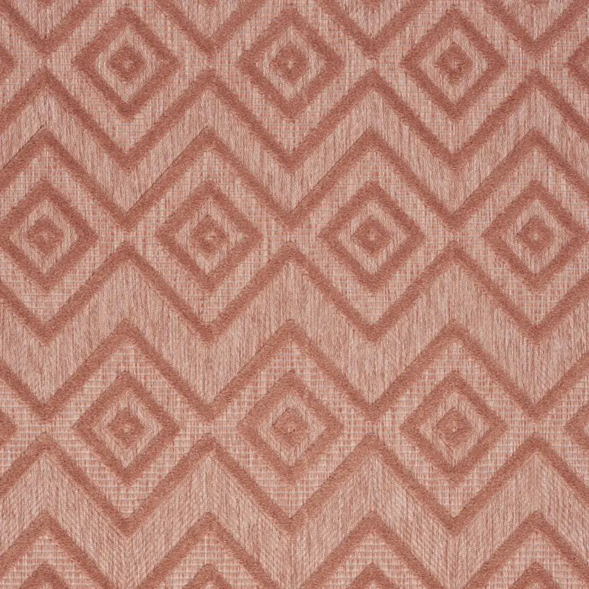 Coral Orange Argyle Indoor Outdoor Area Rug Photo 3