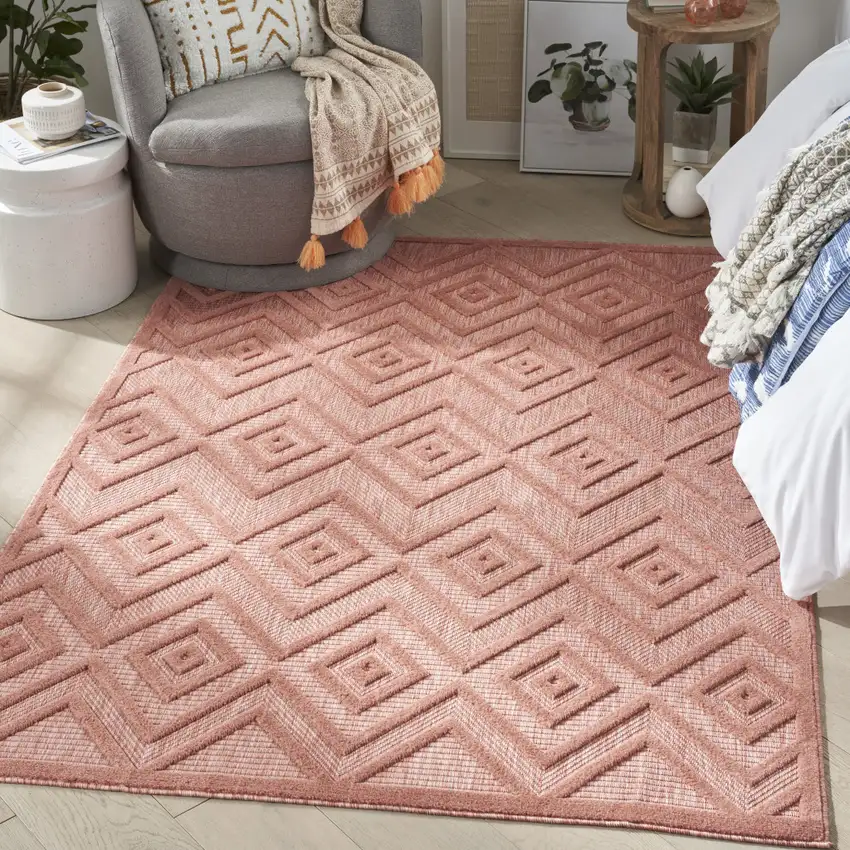 Coral Indoor Outdoor Area Rug Photo 7