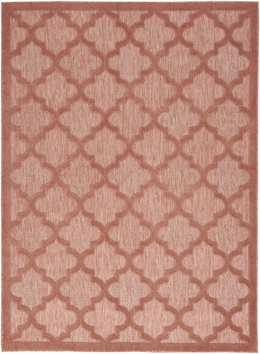 Coral Orange Ikat Indoor Outdoor Area Rug Photo 1
