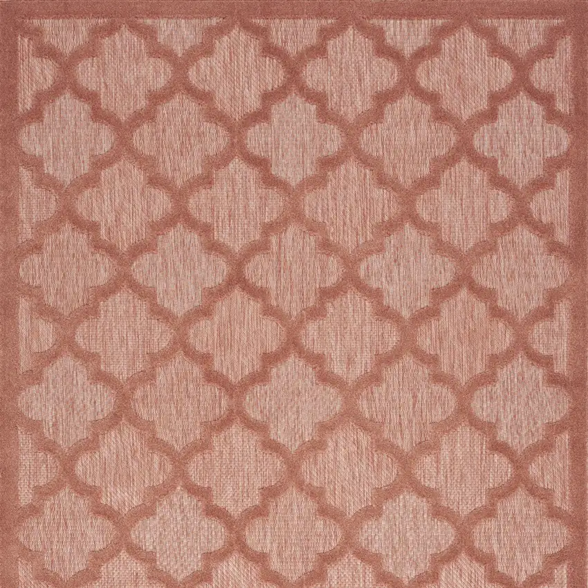 Coral Orange Ikat Indoor Outdoor Area Rug Photo 4