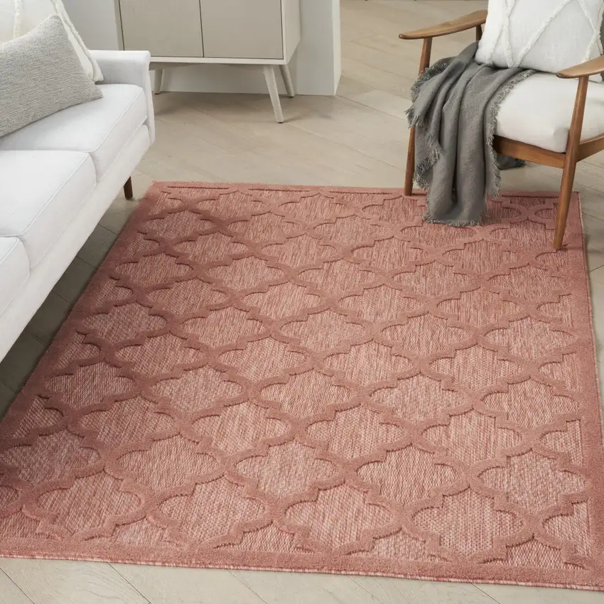 Coral Indoor Outdoor Area Rug Photo 7