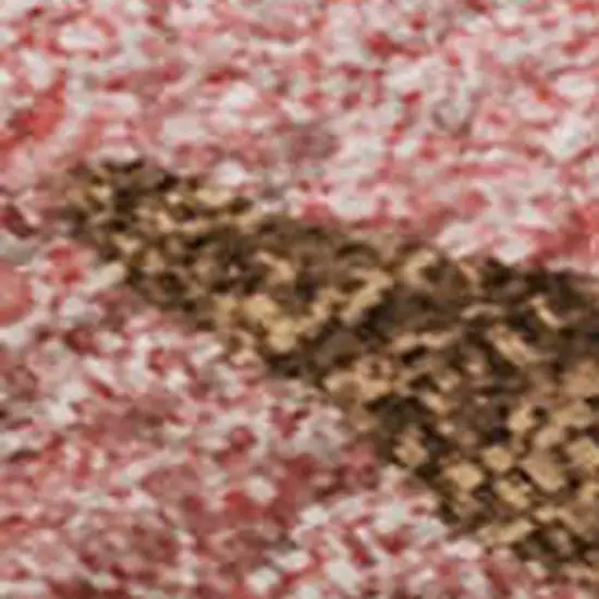 Coral Pink And Ivory Abstract Washable Area Rug With UV Protection Photo 2